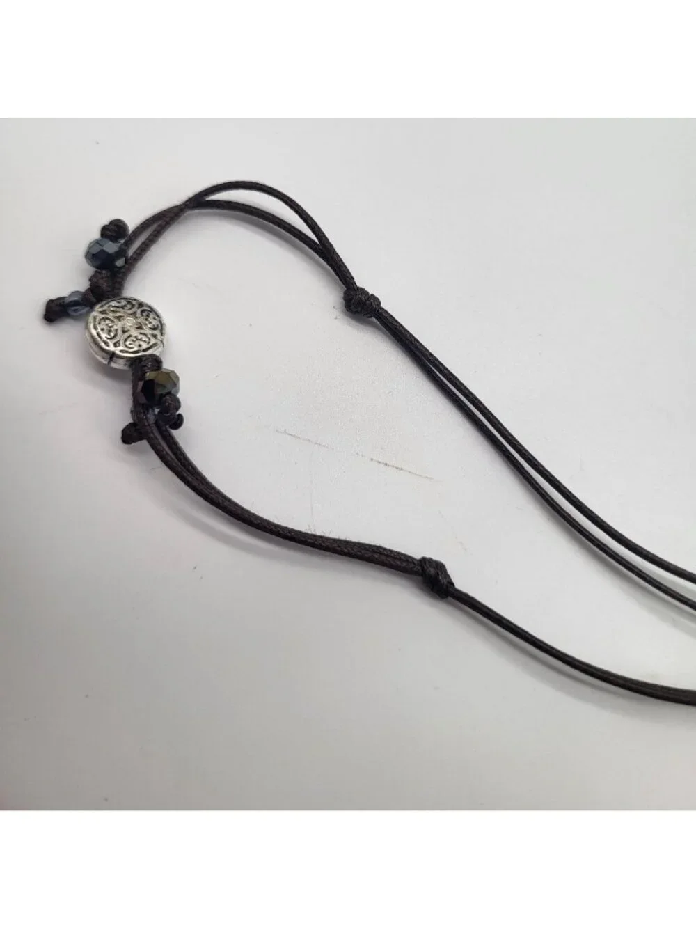 Premier Designs Chambray Necklace Adj Antique Silver Plated Glass Acrylic Beads - Picture 5 of 7